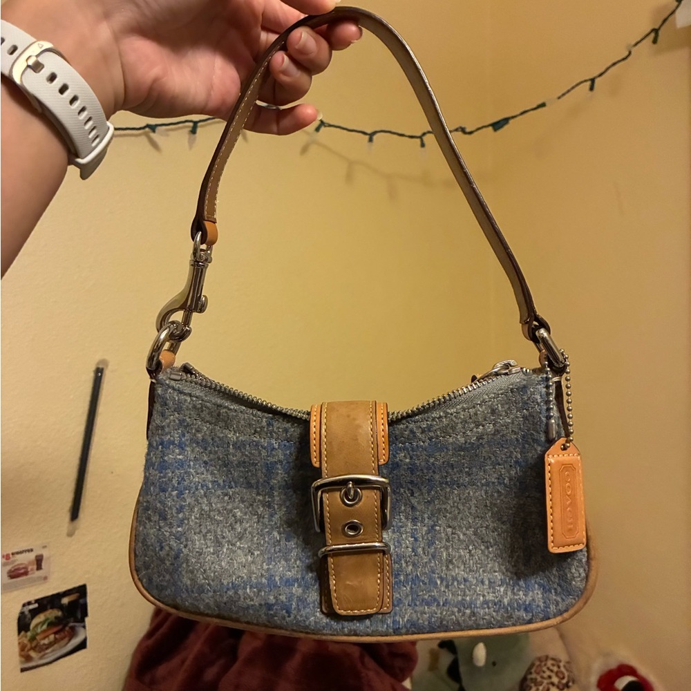 Coach Hampton Wool Buckle shoulder Hobo bag